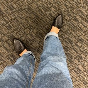 AGL studded genuine leather flats